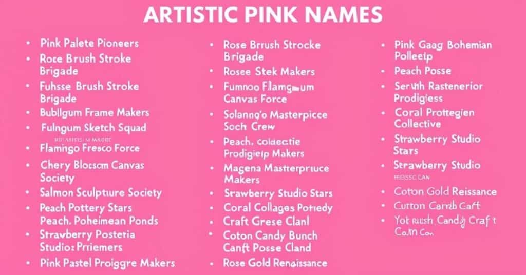 Artistic Pink Names