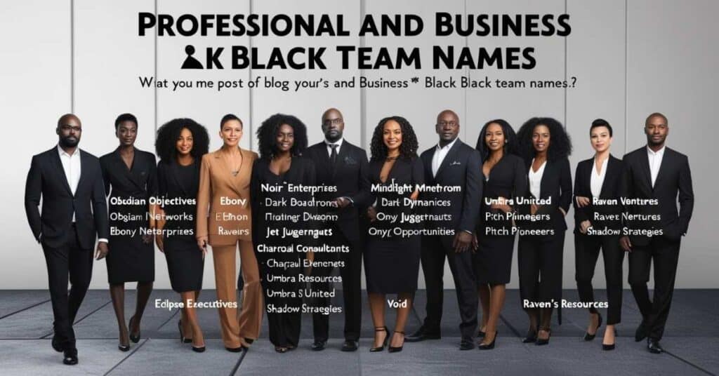 Professional and Business Black Team Names