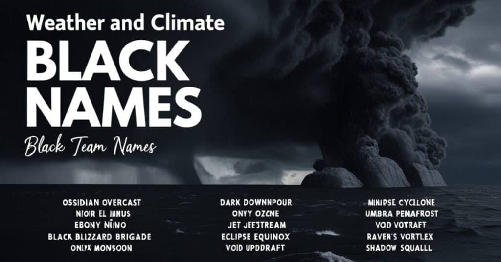 Weather and Climate Black Team Names